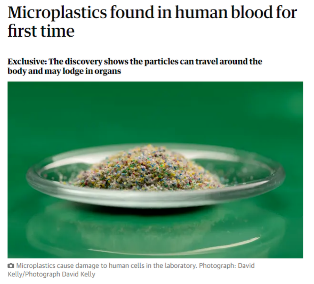 科学家首次在人体血液当中发现微塑料颗粒，可输送到全身