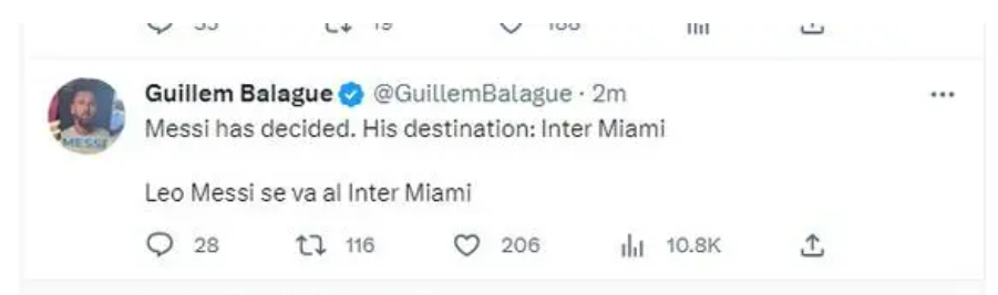 梅西决定加盟迈阿密国际